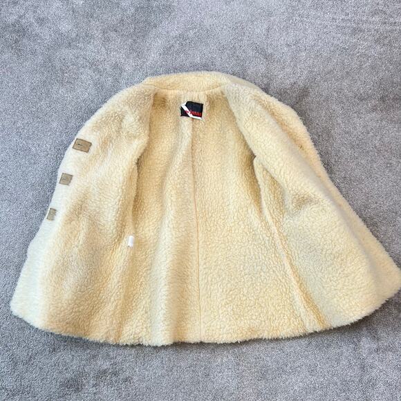 Vintage Women's 70's Wiman Vinyl Suede Button Front Sherpa Coat (Sz M) - Picture 13 of 15